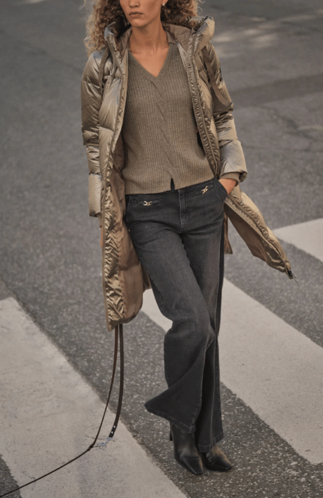 NOVA METALLIC DOWN JACKET in BRINDLE-MOS MOSH-FLOW BY NICOLE CANADA