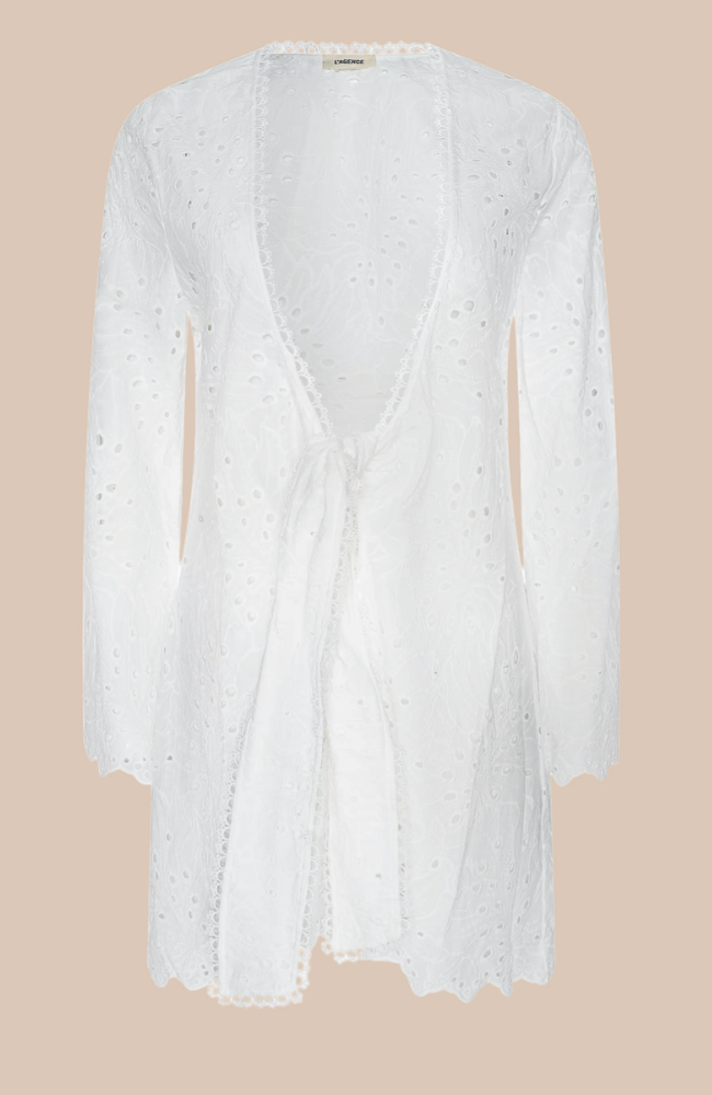 NAVAEH COVER-UP KIMONO in WHITE-L'AGENCE-FLOW BY NICOLE CANADA