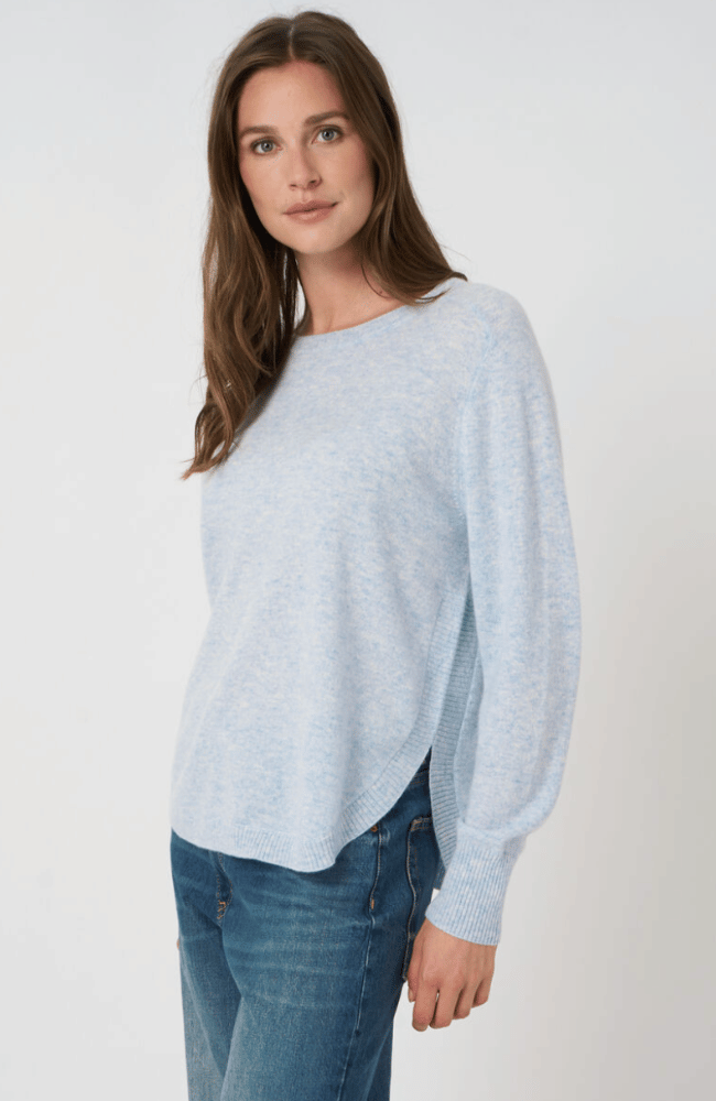 ORGANIC CASHMERE KNITTED PULLOVER OCEAN-REPEAT-FLOW BY NICOLE CANADA