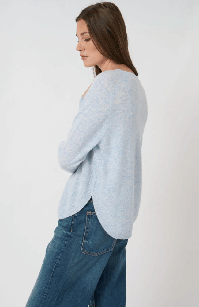 ORGANIC CASHMERE KNITTED PULLOVER OCEAN-REPEAT-FLOW BY NICOLE CANADA