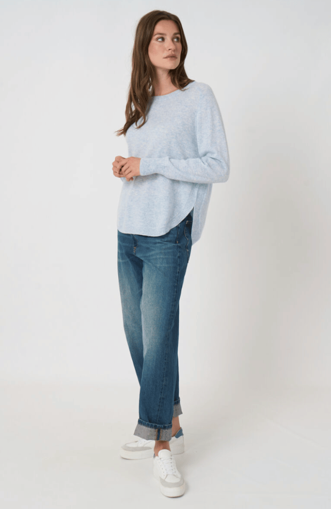 ORGANIC CASHMERE KNITTED PULLOVER OCEAN-REPEAT-FLOW BY NICOLE CANADA