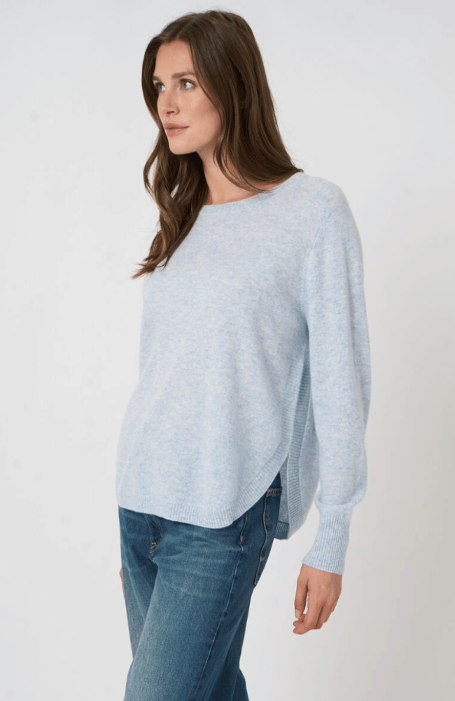 ORGANIC CASHMERE KNITTED PULLOVER OCEAN-REPEAT-FLOW BY NICOLE CANADA