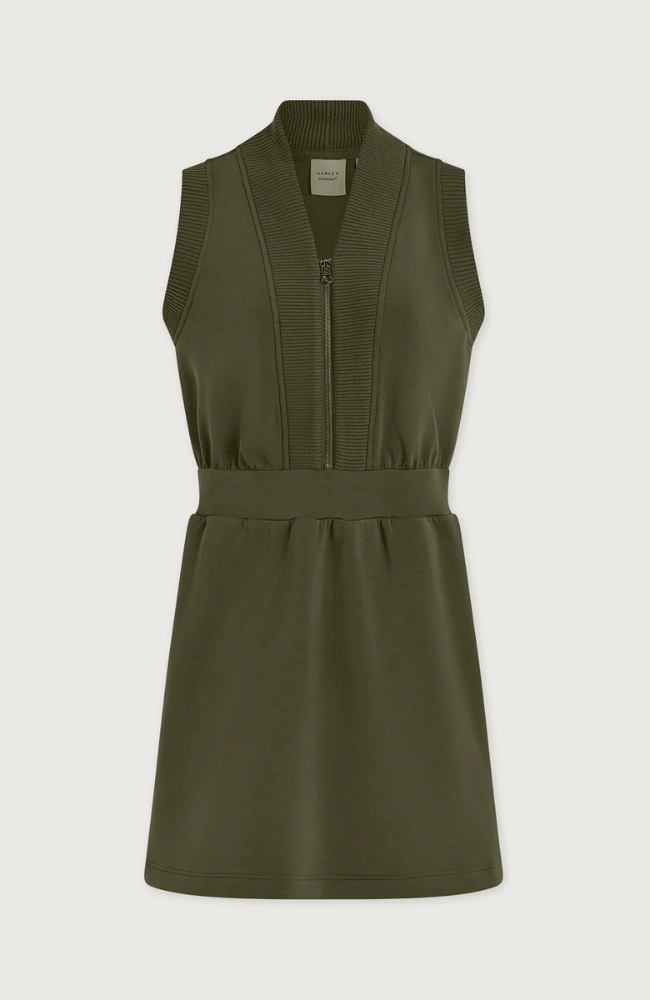 POLYANNA HALF ZIP DRESS in THYME-Varley-FLOW BY NICOLE CANADA