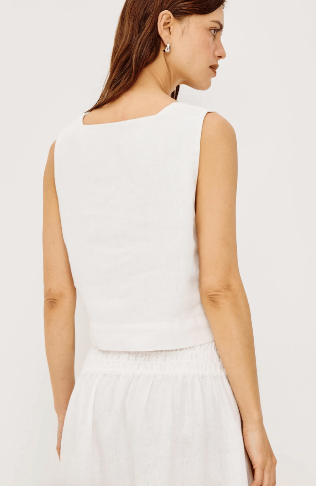 AKIRA TOP in WHITE-RAILS-FLOW BY NICOLE CANADA