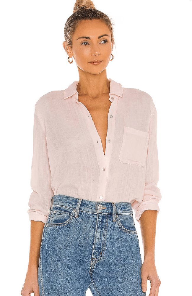 ELLIS SHIRT in PETAL PINK-RAILS-FLOW BY NICOLE CANADA