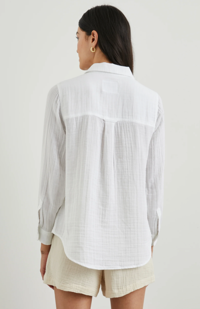 ELLIS SHIRT in WHITE-RAILS-FLOW BY NICOLE CANADA