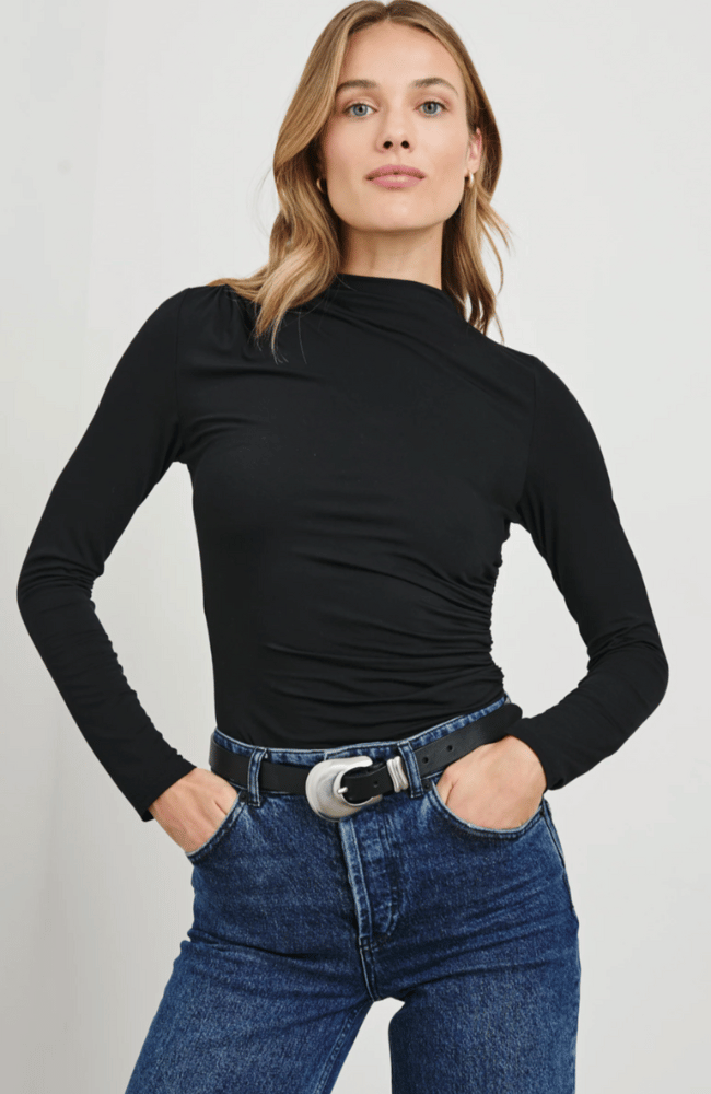 JOELLE TOP in BLACK ONYX-RAILS-FLOW BY NICOLE CANADA