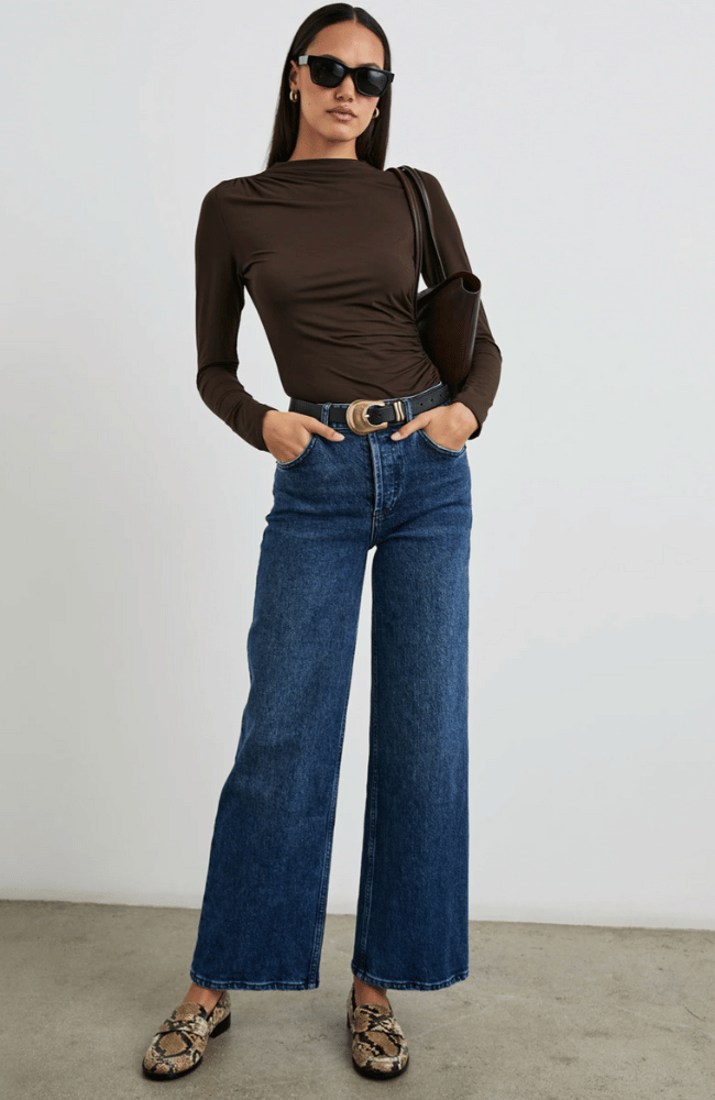JOELLE TOP in ESPRESSO-RAILS-FLOW BY NICOLE CANADA