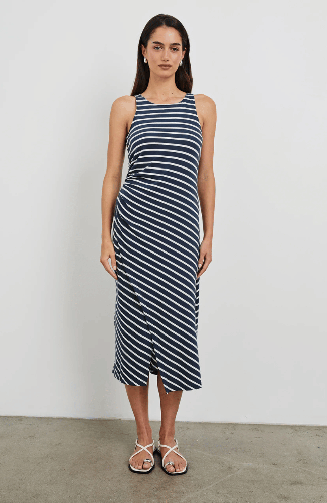 MAX DRESS in NAUTICAL STRIPE-RAILS-FLOW BY NICOLE CANADA