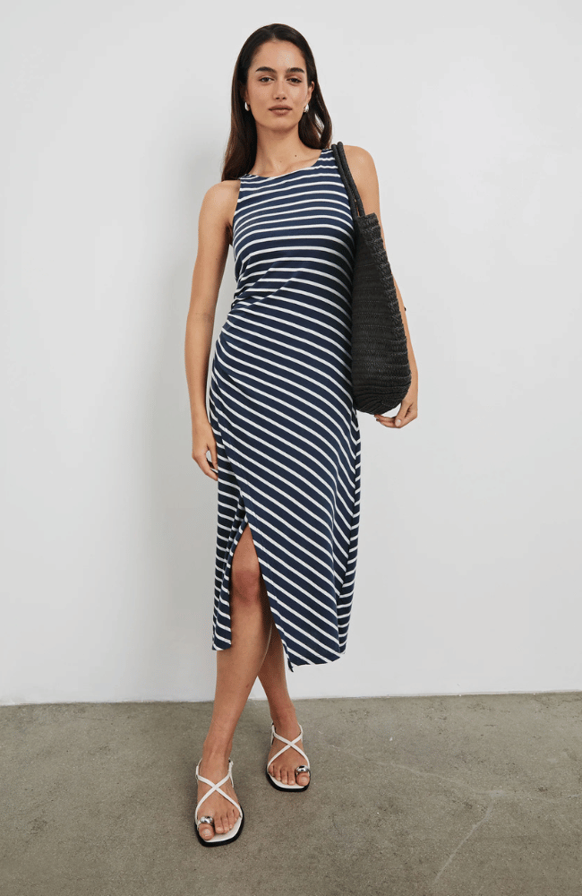 MAX DRESS in NAUTICAL STRIPE-RAILS-FLOW BY NICOLE CANADA