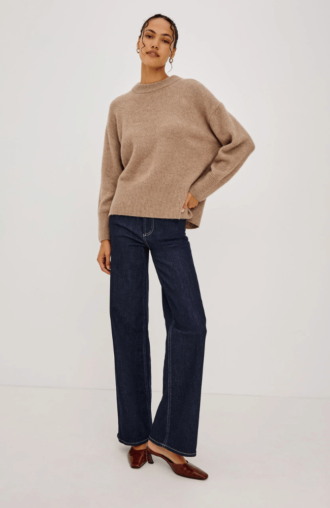 MIRANDA SWEATER in OATMEAL-RAILS-FLOW BY NICOLE CANADA