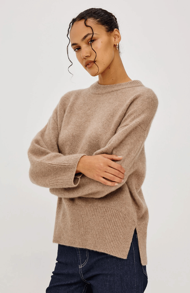 MIRANDA SWEATER in OATMEAL-RAILS-FLOW BY NICOLE CANADA