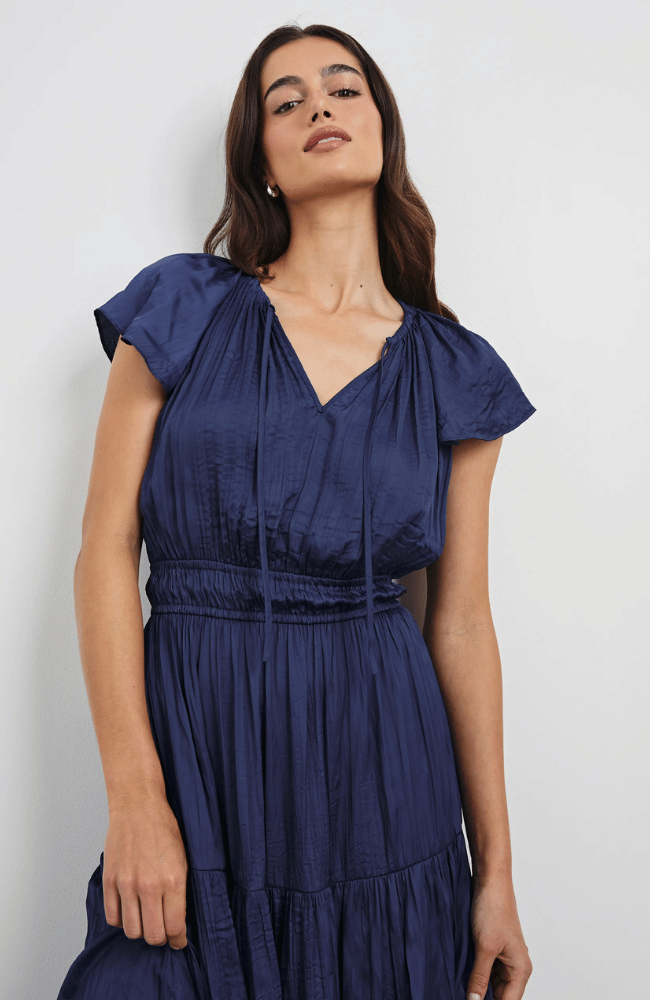 MIRIELLE DRESS in ADMIRAL BLUE-RAILS-FLOW BY NICOLE CANADA