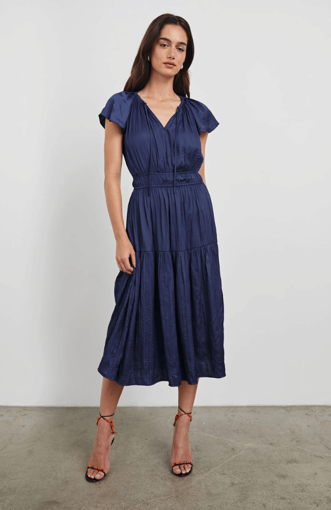 MIRIELLE DRESS in ADMIRAL BLUE-RAILS-FLOW BY NICOLE CANADA