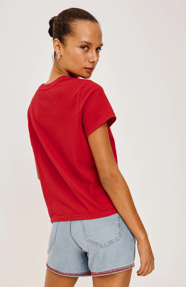 RAILS X GIADZY THE CLASSIC CREW TEE in ANDIAMO TOMATO-RAILS-FLOW BY NICOLE CANADA