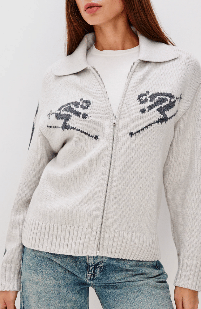 RHEA SWEATER IN POWDER GREY-RAILS-FLOW BY NICOLE CANADA