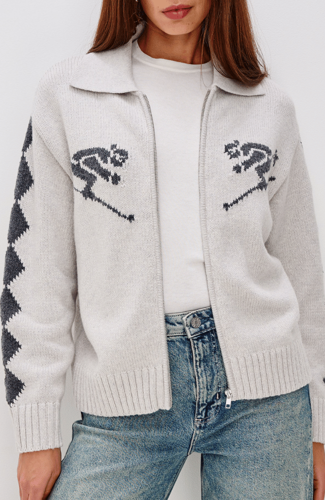 RHEA SWEATER IN POWDER GREY-RAILS-FLOW BY NICOLE CANADA