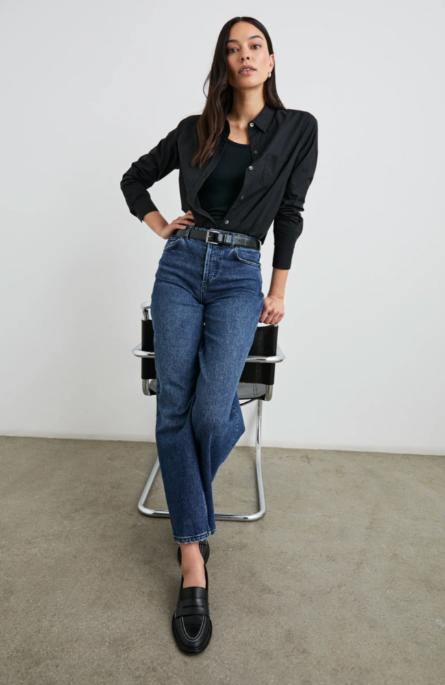 STINA SHIRT in BLACK-RAILS-FLOW BY NICOLE CANADA