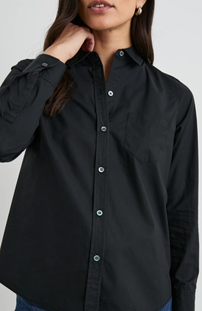 STINA SHIRT in BLACK-RAILS-FLOW BY NICOLE CANADA