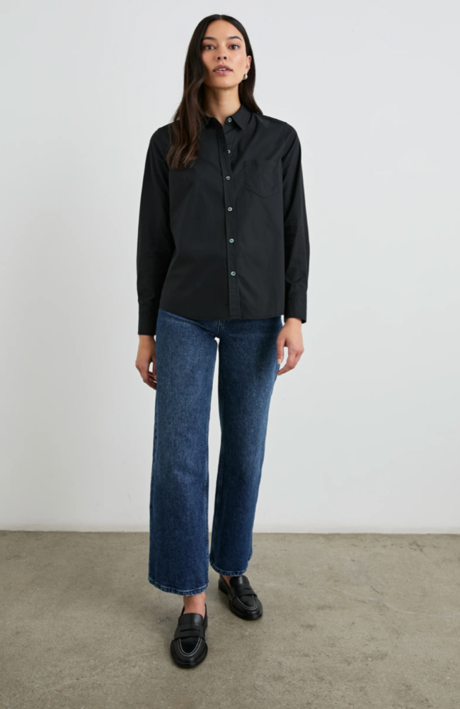 STINA SHIRT in BLACK-RAILS-FLOW BY NICOLE CANADA