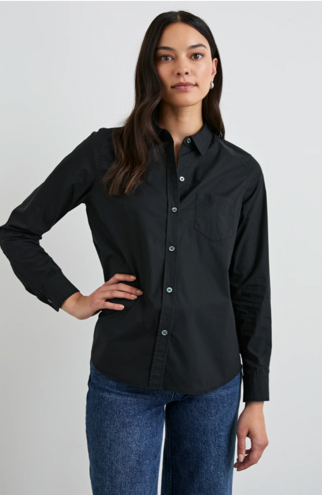 STINA SHIRT in BLACK-RAILS-FLOW BY NICOLE CANADA
