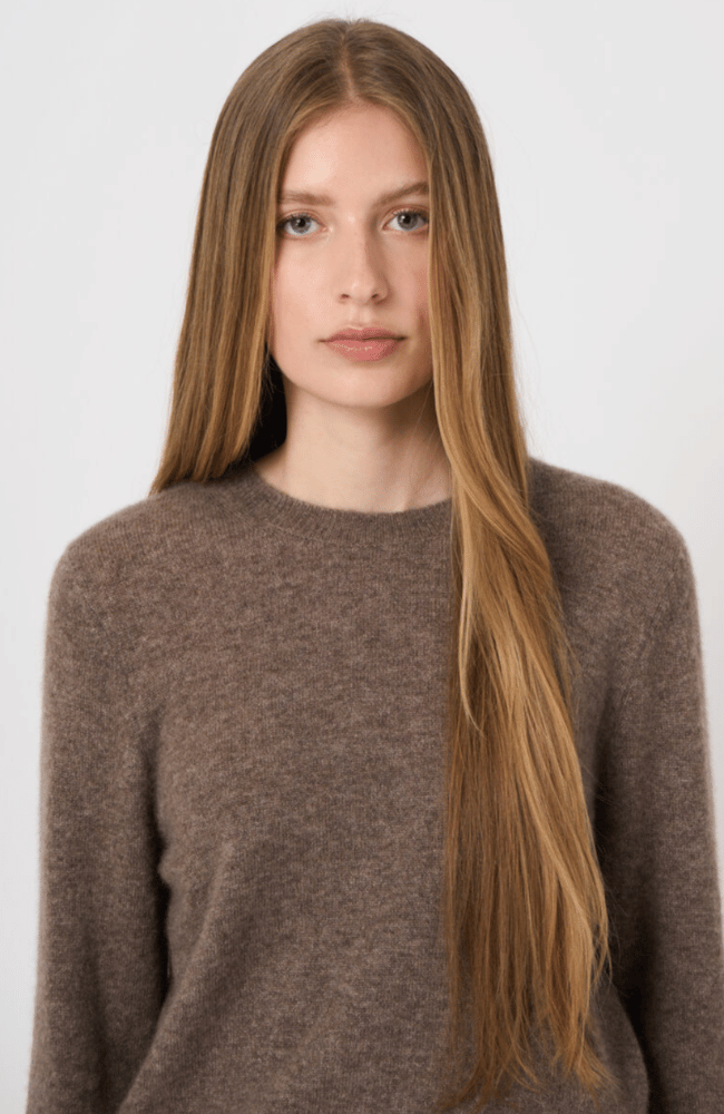 CASHMERE SILK SWEATER in HAZELNUT-REPEAT-FLOW BY NICOLE CANADA