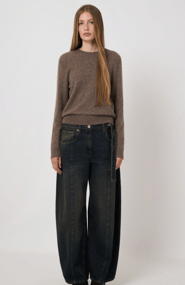 CASHMERE SILK SWEATER in HAZELNUT-REPEAT-FLOW BY NICOLE CANADA