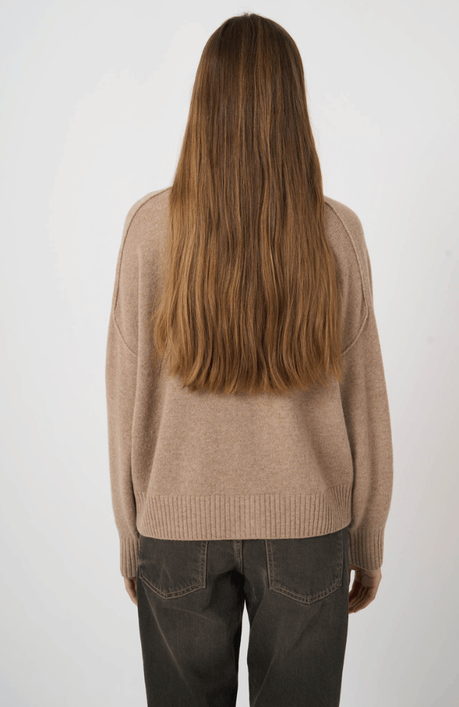 EXTRAFINE BABY WOOL CARDIGAN in SAND