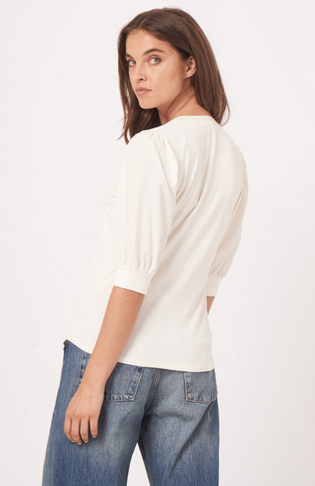 HENLEY TOP in CREAM-REPEAT-FLOW BY NICOLE CANADA