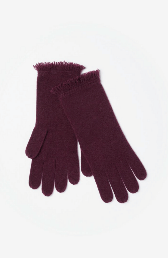 ORGANIC CASHMERE GLOVES in MERLOT-REPEAT-FLOW BY NICOLE CANADA