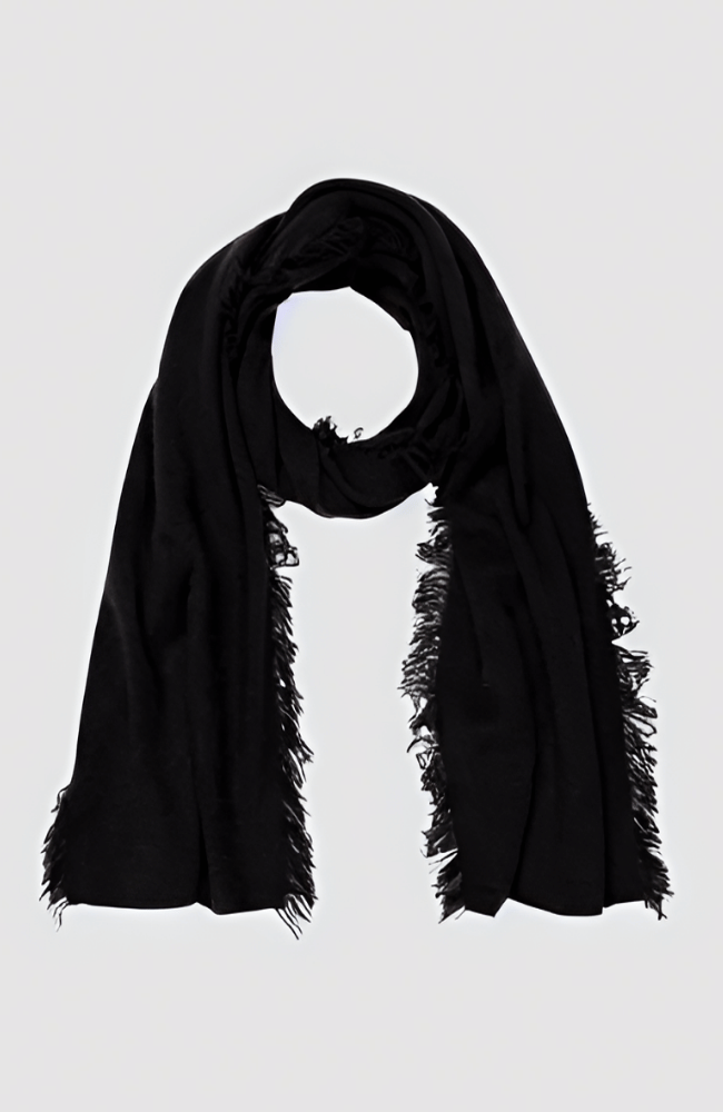 ORGANIC CASHMERE SCARF in BLACK-REPEAT-FLOW BY NICOLE CANADA