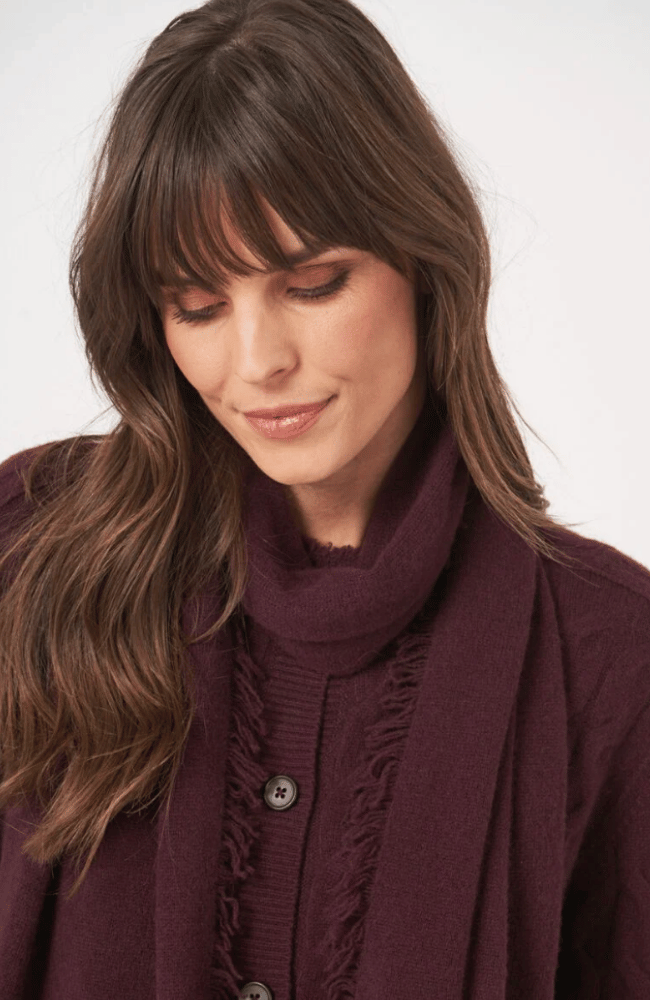 ORGANIC CASHMERE SCARF in MERLOT-REPEAT-FLOW BY NICOLE CANADA