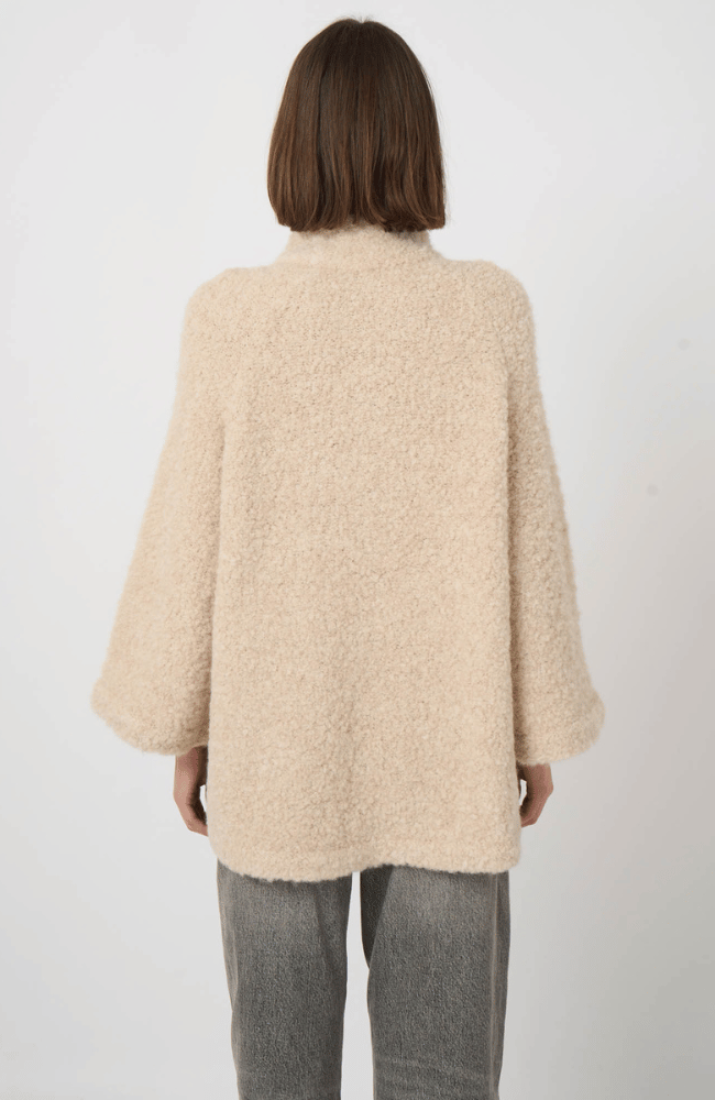 OVERSIZED BOUCLE ALPACA-WOOL CARDIGAN in NATURAL