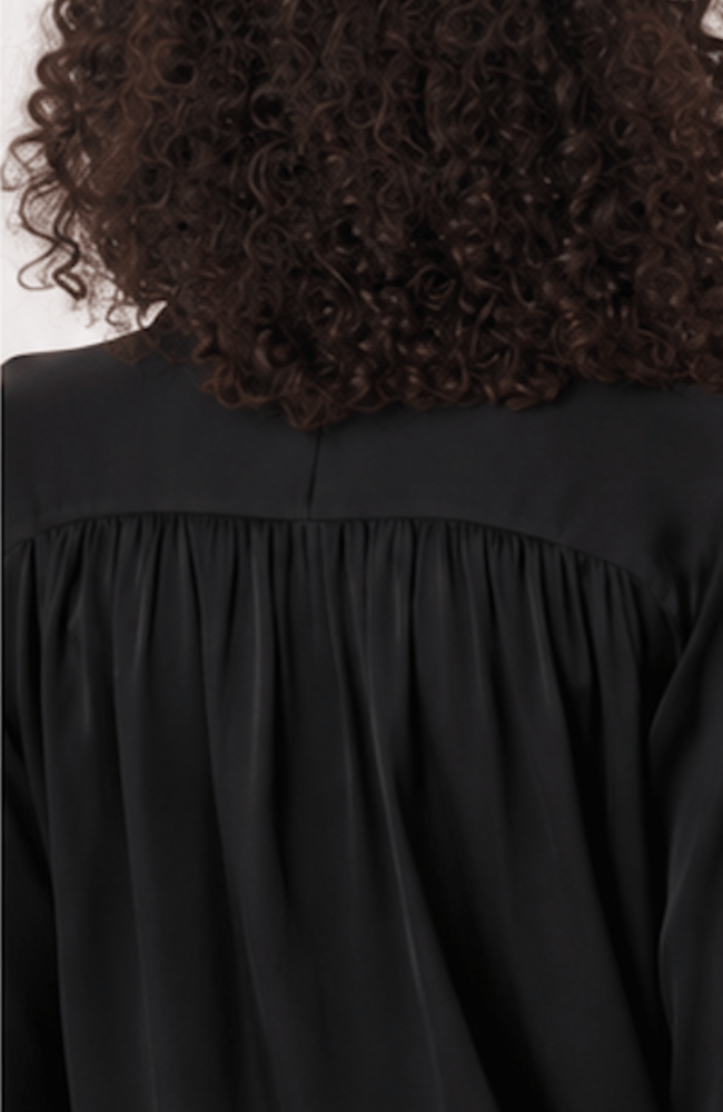 STRETCH SILK BLOUSE in BLACK-REPEAT-FLOW BY NICOLE CANADA
