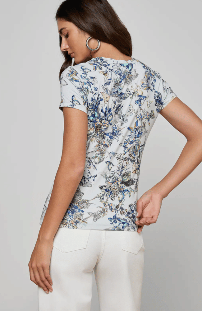RESSI TEE in GREY MULTI WATERCOLOUR BUTTERFLY-L'AGENCE-FLOW BY NICOLE CANADA