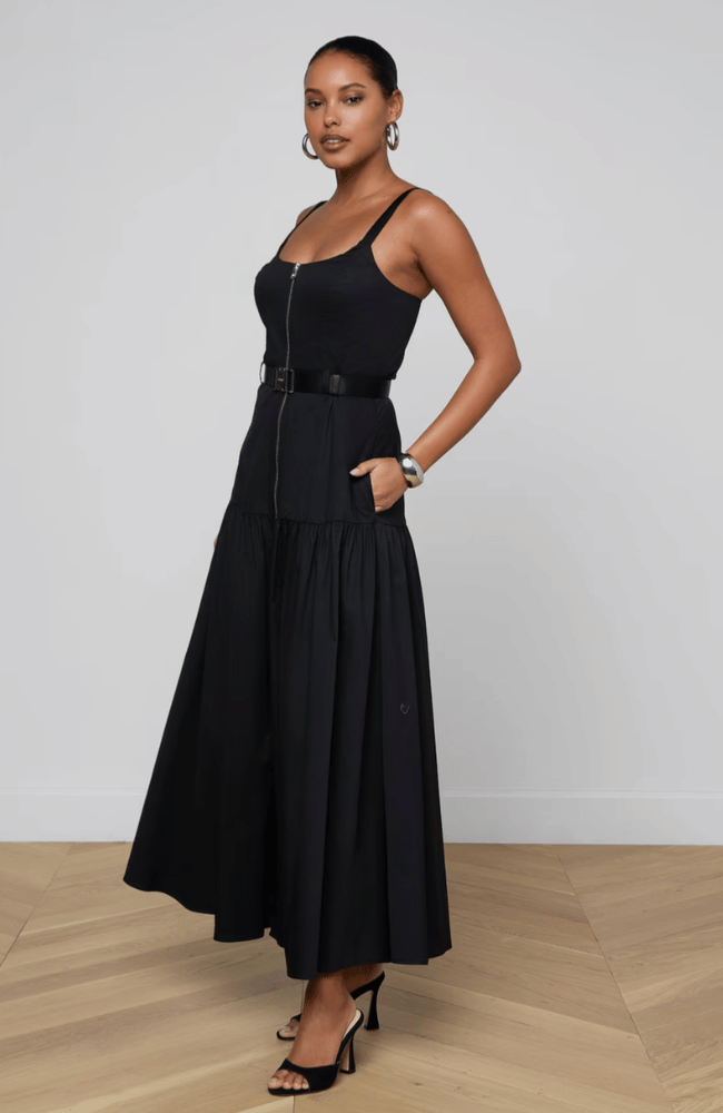 RIMA DRESS in BLACK-L'AGENCE-FLOW BY NICOLE CANADA