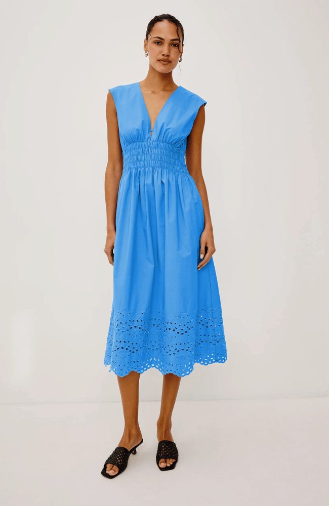 ROXANNE DRESS in HARBOUR BLUE-RAILS-FLOW BY NICOLE CANADA