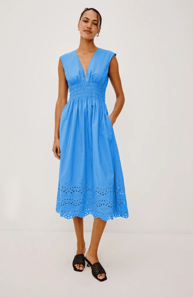 ROXANNE DRESS in HARBOUR BLUE-RAILS-FLOW BY NICOLE CANADA