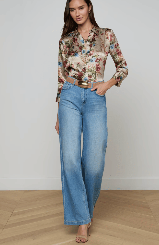 SCOTTIE WIDE LEG JEAN in ANAHEIM-C-L'AGENCE-FLOW BY NICOLE CANADA