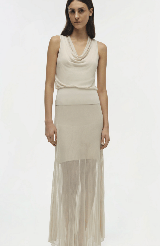 CARMINA COWL TANK in SAND-SIMKHAI-FLOW BY NICOLE CANADA