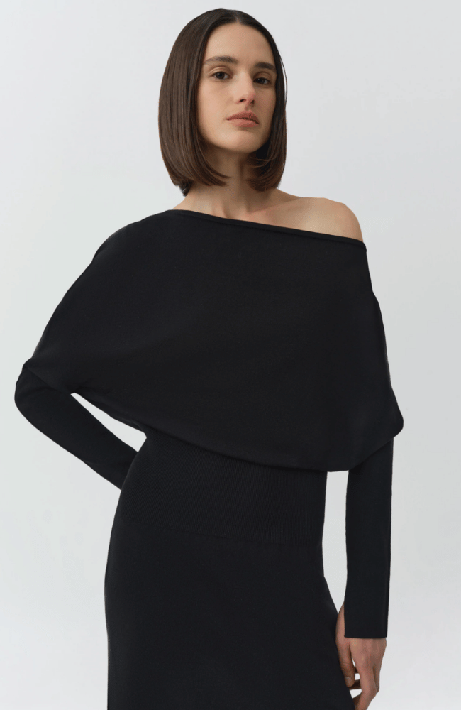 JANESE KNIT DRESS in BLACK-SIMKHAI-FLOW BY NICOLE CANADA