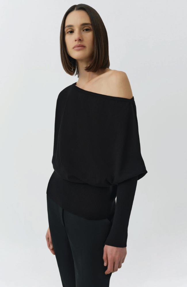 LAVINA SWEATER in BLACK-SIMKHAI-FLOW BY NICOLE CANADA