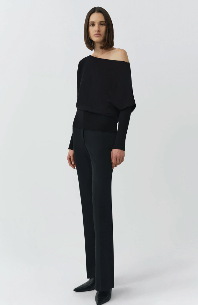 LAVINA SWEATER in BLACK-SIMKHAI-FLOW BY NICOLE CANADA