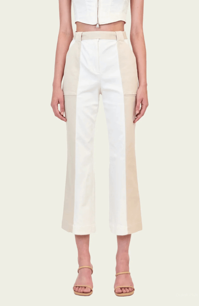 LIZA CROPPED PANT in IVORY MULTI-SIMKHAI-FLOW BY NICOLE CANADA