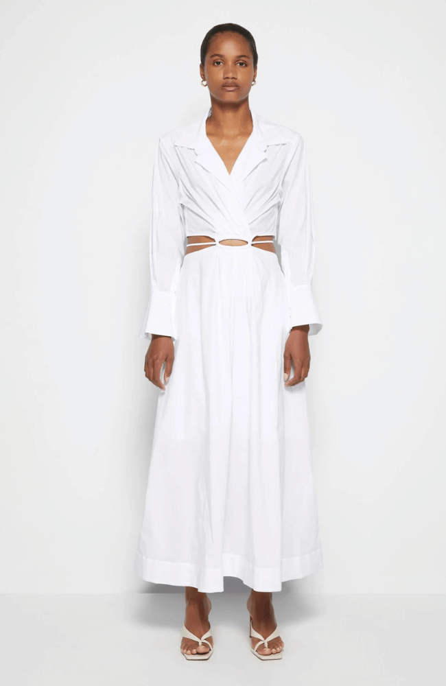 SIGNATURE ALEX DRESS in WHITE-SIMKHAI-FLOW BY NICOLE CANADA