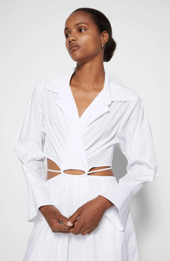 SIGNATURE ALEX DRESS in WHITE-SIMKHAI-FLOW BY NICOLE CANADA