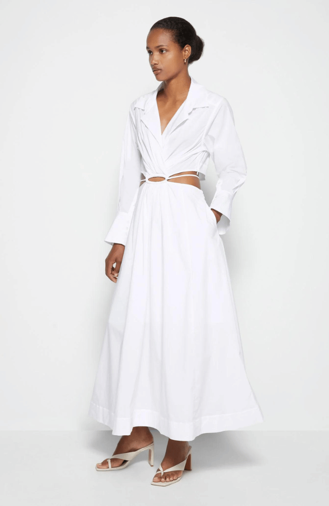 SIGNATURE ALEX DRESS in WHITE-SIMKHAI-FLOW BY NICOLE CANADA