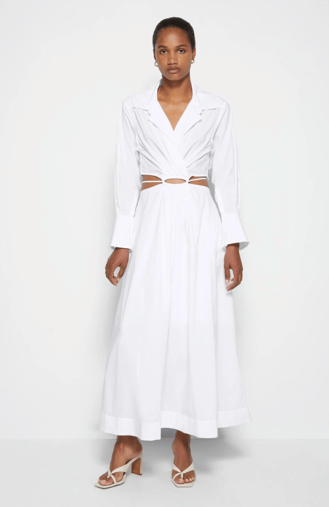 SIGNATURE ALEX DRESS in WHITE-SIMKHAI-FLOW BY NICOLE CANADA
