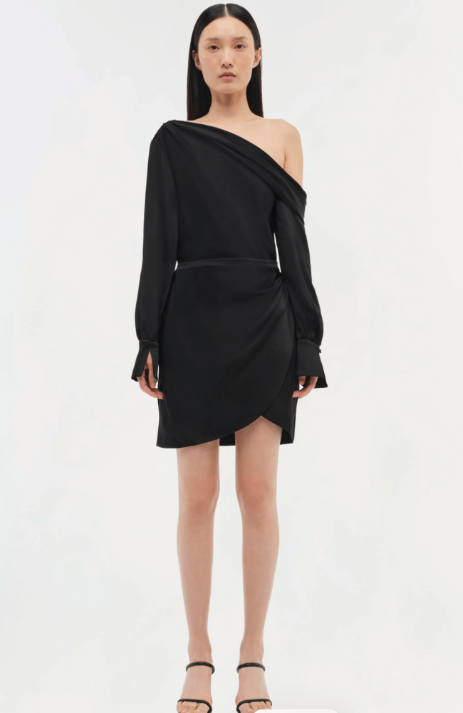SIGNATURE CAMERON DRESS in BLACK-SIMKHAI-FLOW BY NICOLE CANADA