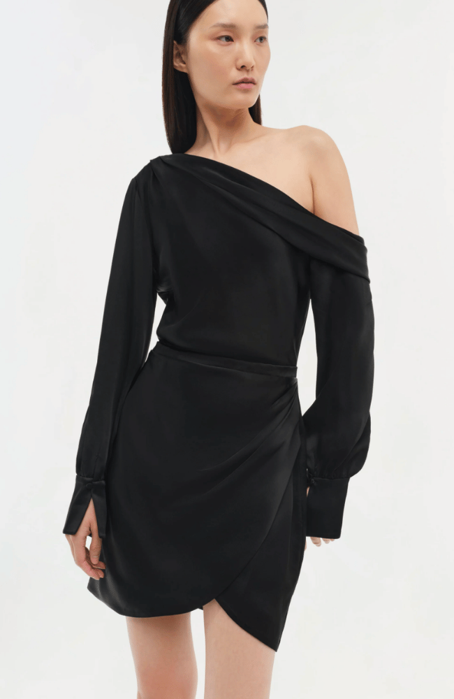 SIGNATURE CAMERON DRESS in BLACK-SIMKHAI-FLOW BY NICOLE CANADA